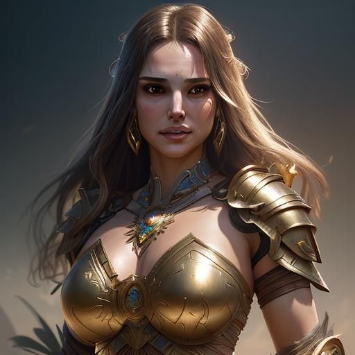 Natalie Portman as Triumphant Amazonian Princess in Vibrant...