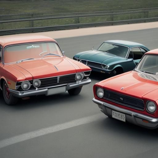 Vibrant 1950s Cars in Retro Style