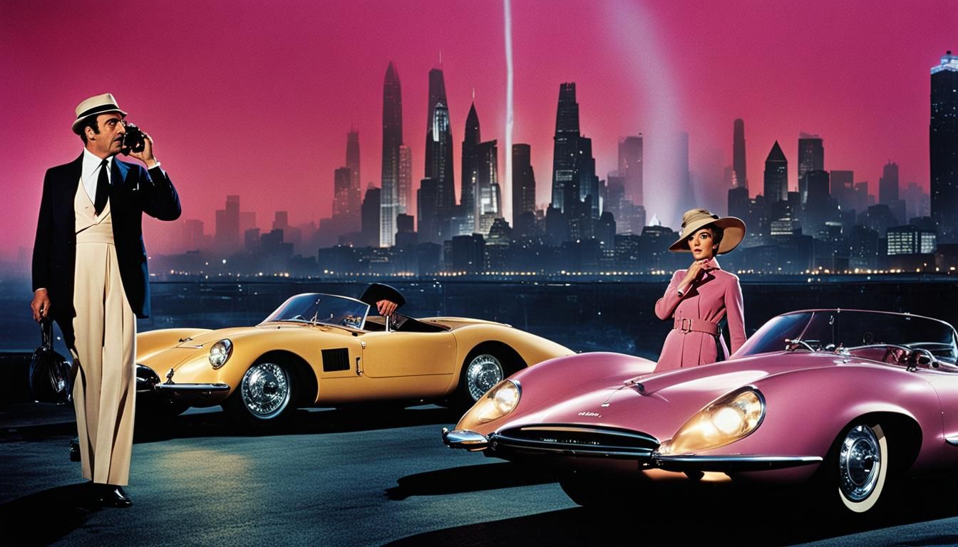 Elegant Retro-Futuristic Poster of Inspector Clouseau Huntin...