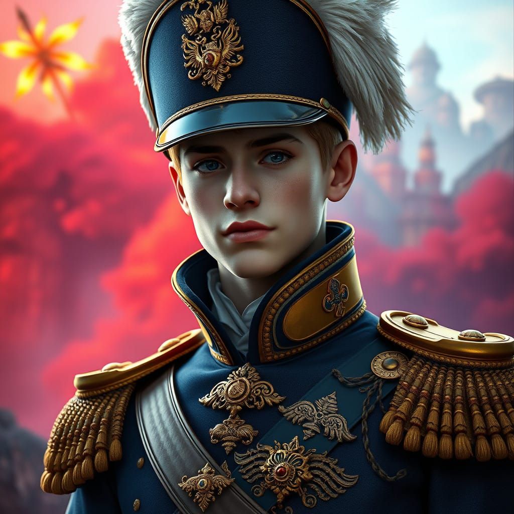 Ethereal Soldier in Ornate, Golden Regalia