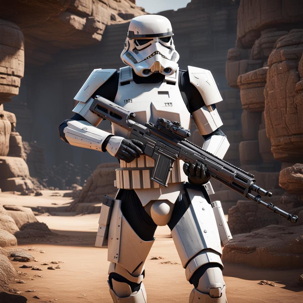 Epic Sci-Fi Stormtrooper in Advanced 3D Cinematic Style