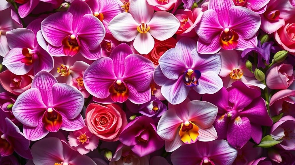 Hyperrealistic Floral Pattern in 3D Render