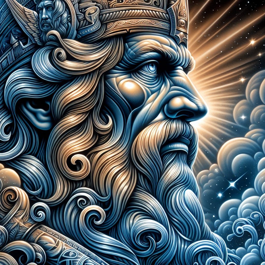 Regal Majesty in Vibrant Airbrush Art