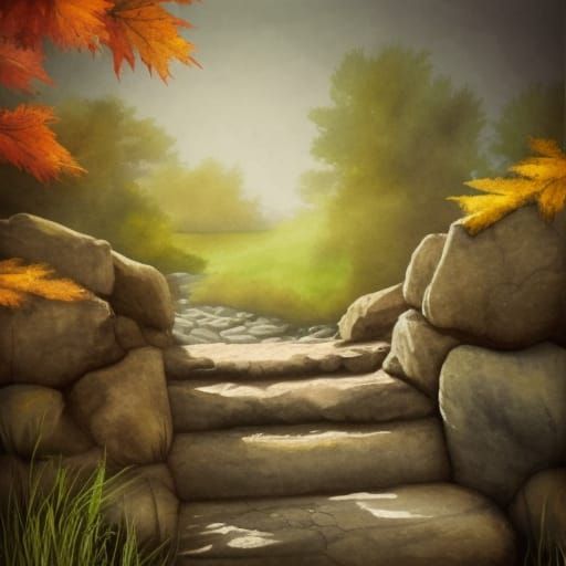 Steps in a stone path