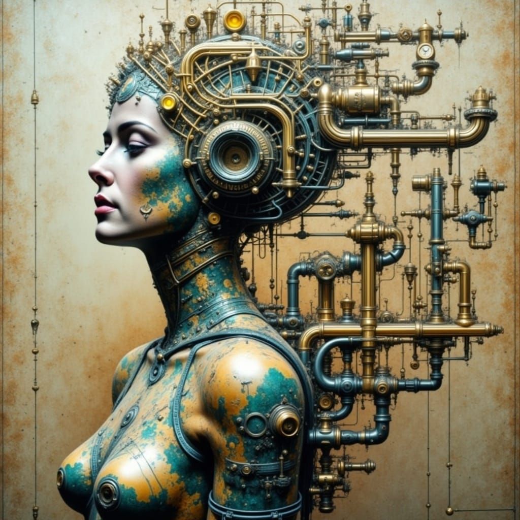 Cyberpunk Steampunk Masterpiece in Dark Fantasy Realism
