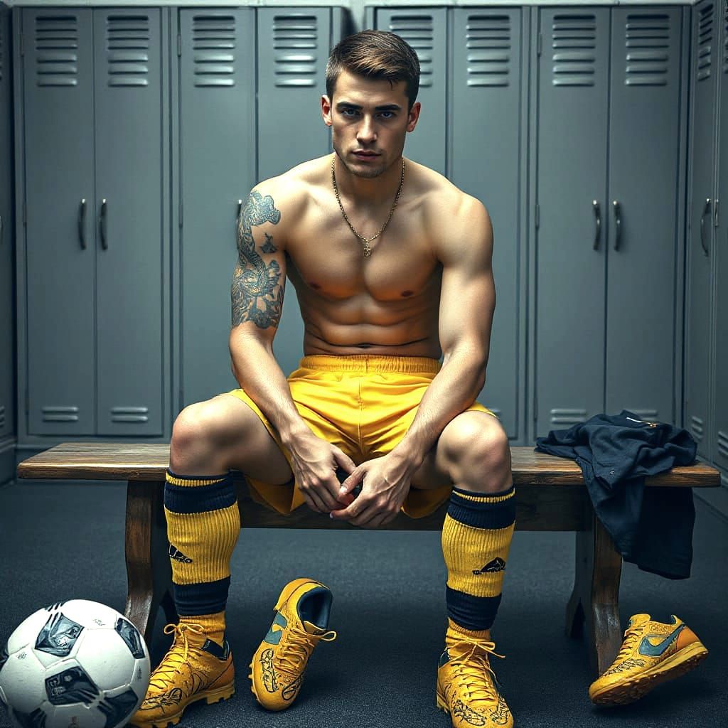 Soccer Player in Locker Room as Digital Matte Painting