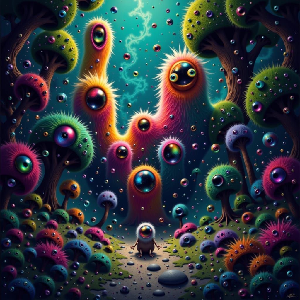 Rainbow Galaxy Eyes: Intricate Digital Art