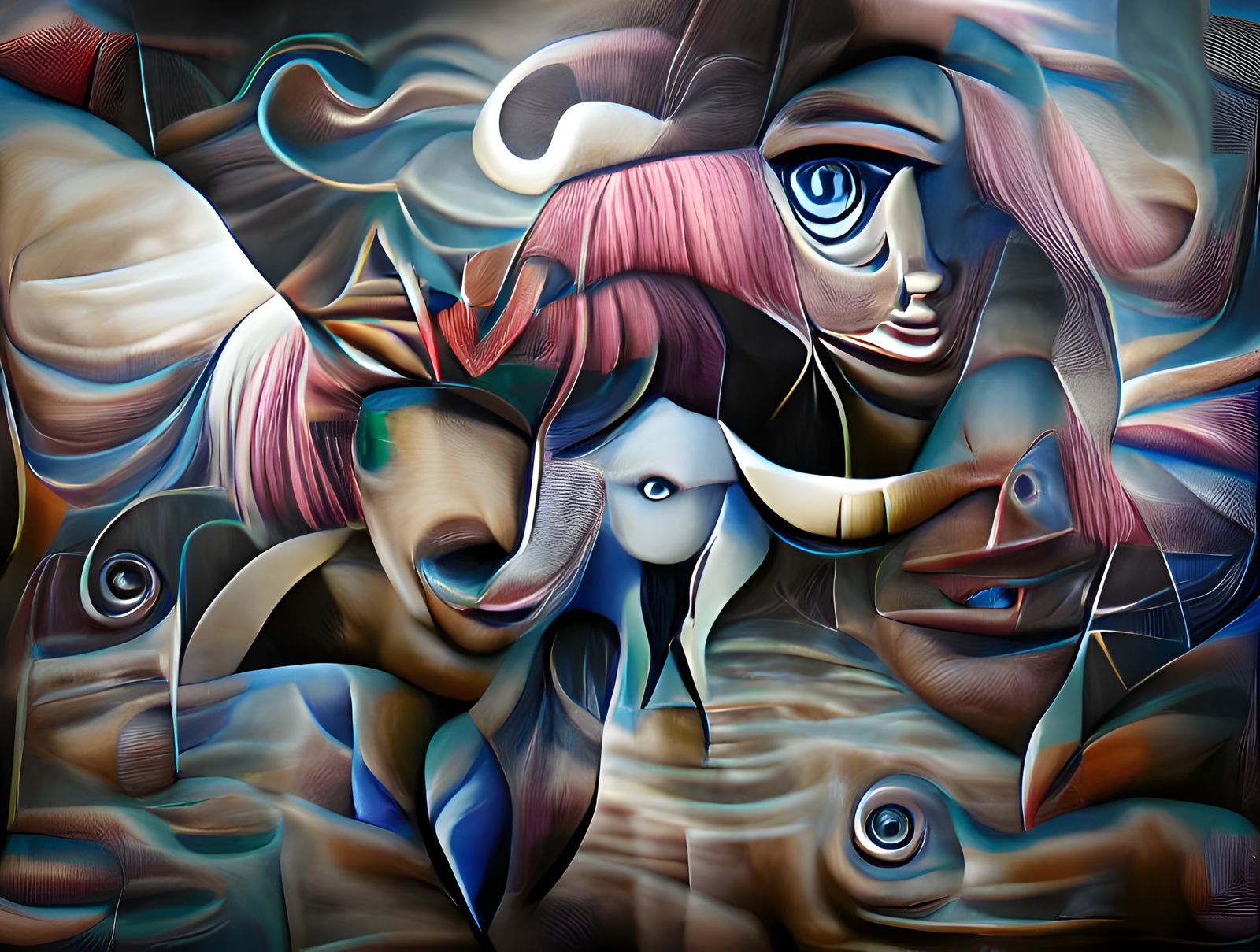 Lagoona's Dreamlike Abstract Visions in Muralist Style