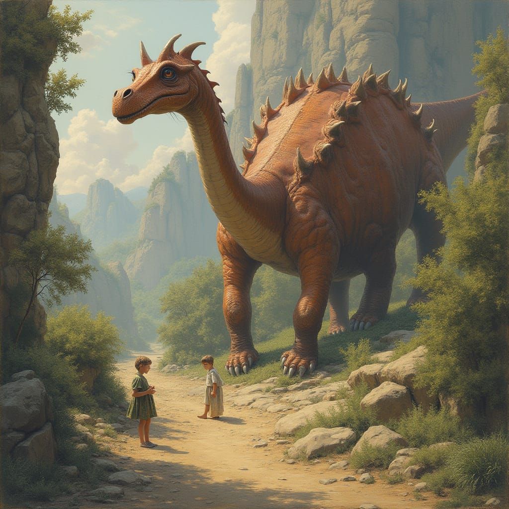 Dinotopia Landscape in James Gurney Style