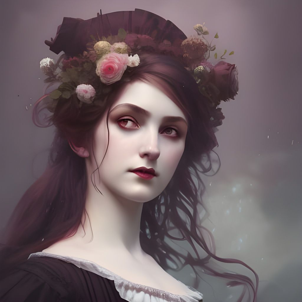 Victorian Gothic Beauty in Triadic Hues