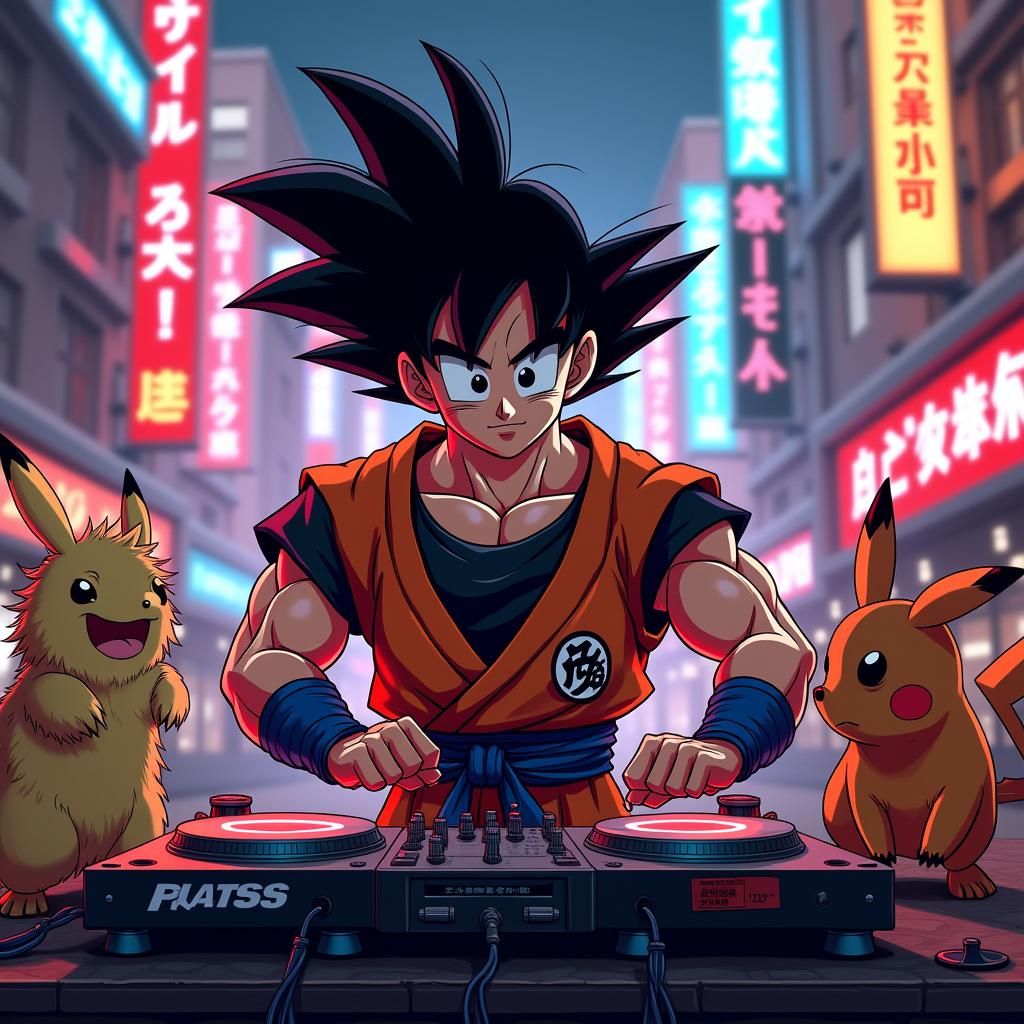 Goku's Epic 3D Anime Art: A Cyberpunk Mashup of Dragon Ball...