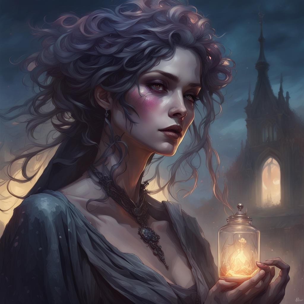 Ethereal Gothic Ghost Dances Under Moonlit Fields