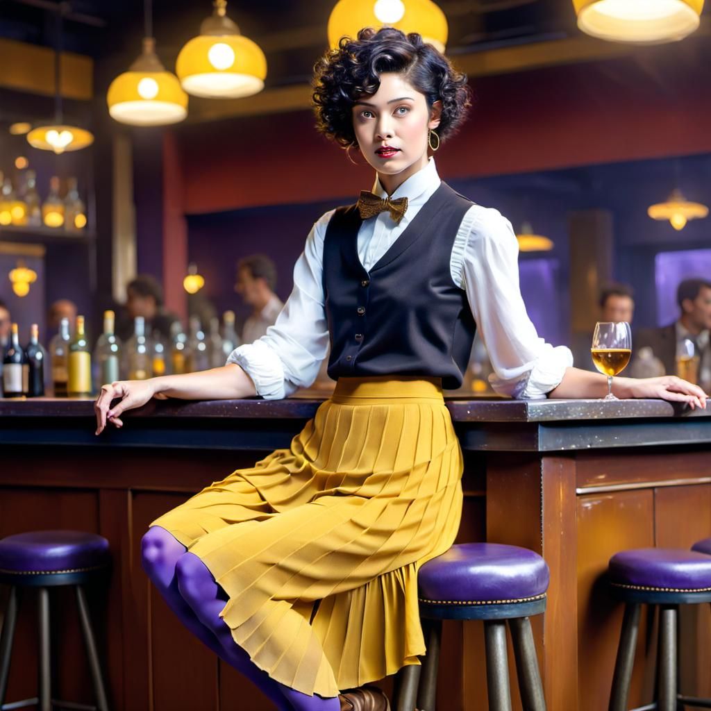 Ethereal Club Beauty Sits Unfazed in a Whimsical Dance Club...