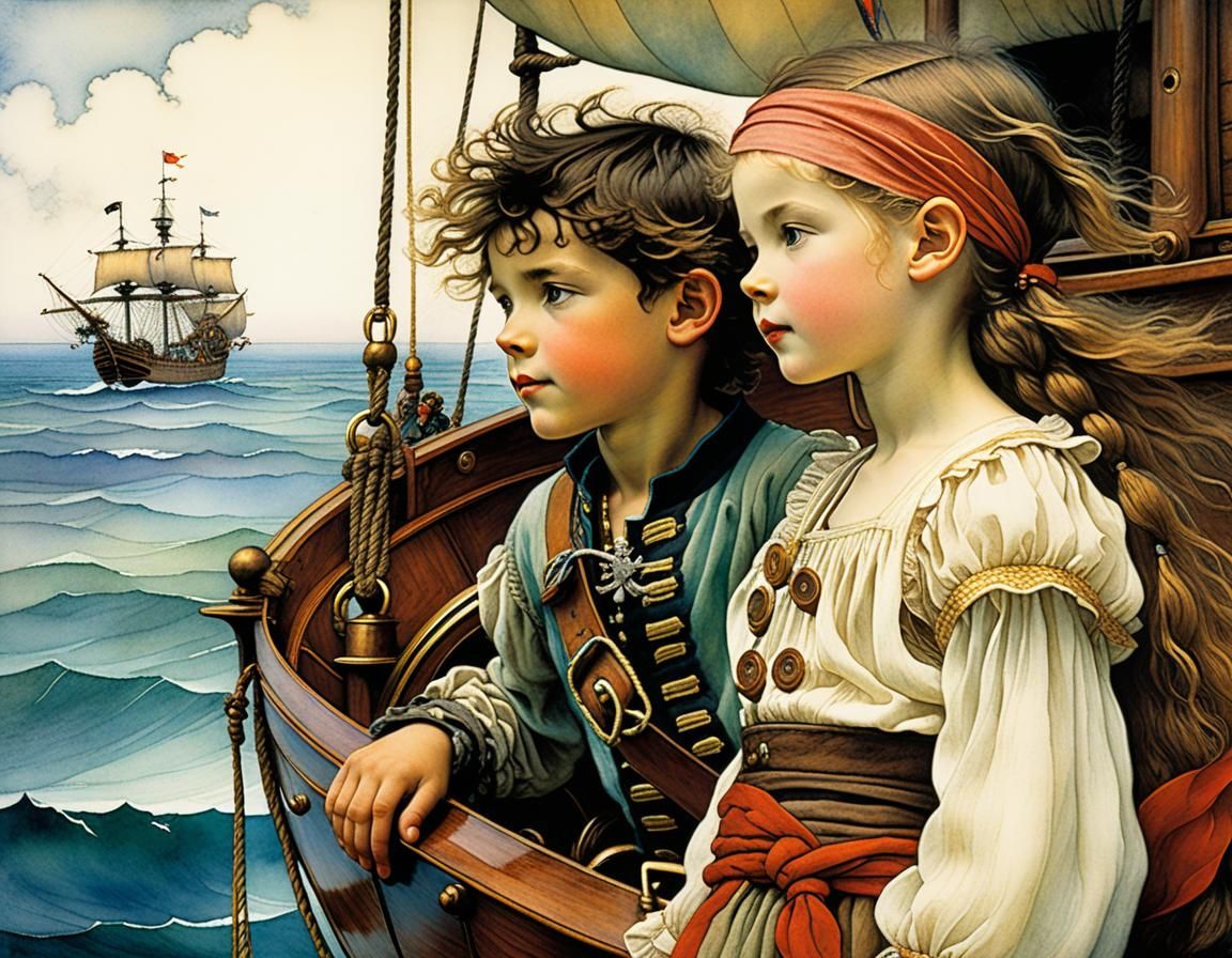 Surreal Children's Book Illustration in Art Deco Style