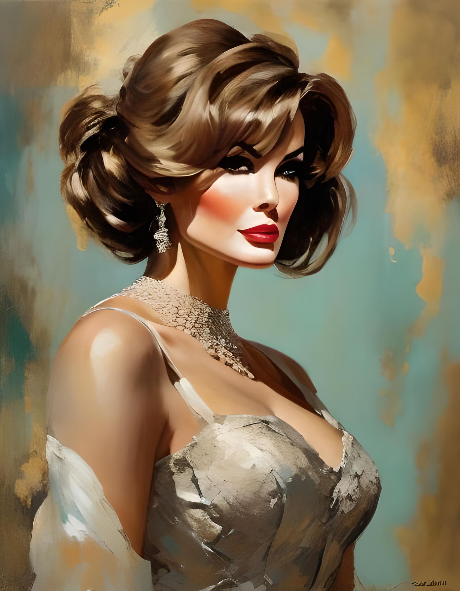 Classic Impressionist Portrait of a Stunning Woman in Elegan...