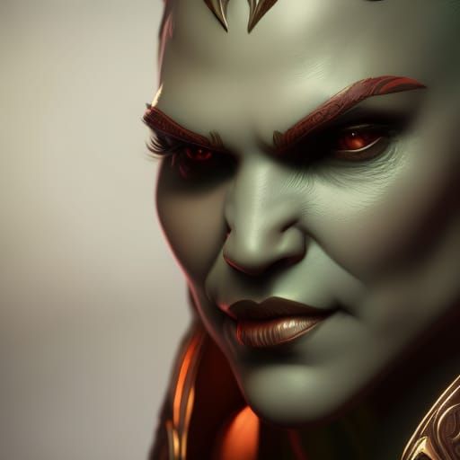 Surreal Orc Goddess with Triadic Colors