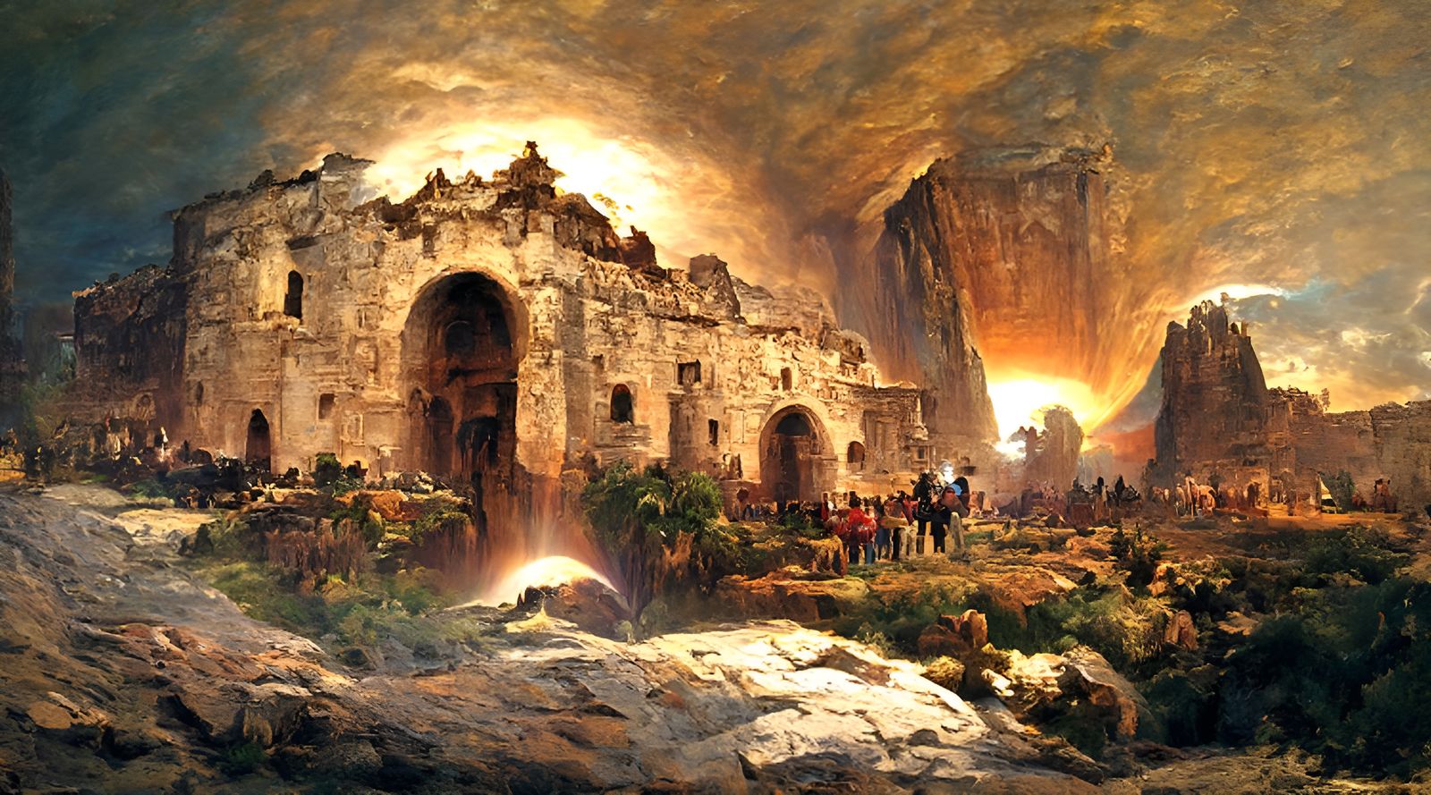 The Alamo Landscape in Epic Oil Painting Style