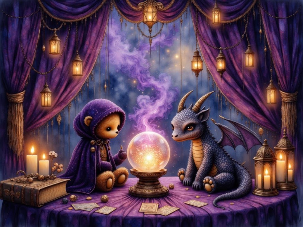 Gothic Carnival Tent: Teddy Bear, Dragon, Crystal Ball