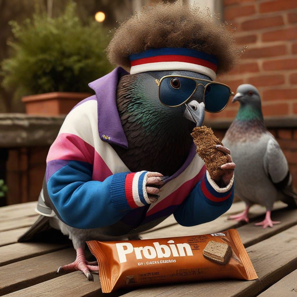 Golden Hour Pigeon on Weathered Stone