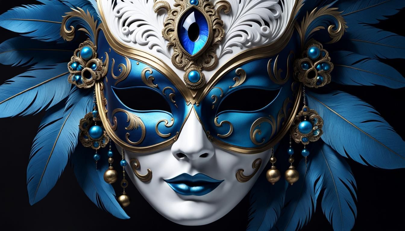 Cyberpunk Venetian Mask in Moody Darkness