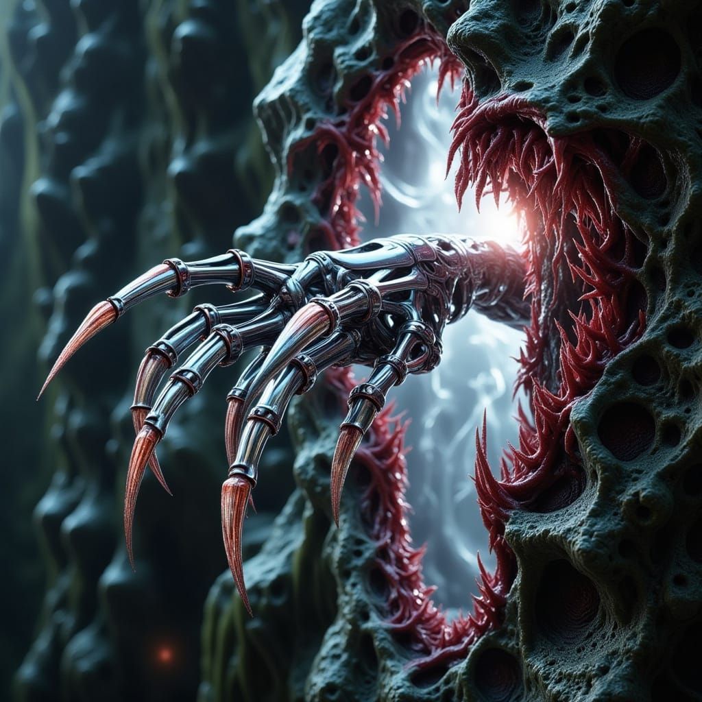 Cybernetic Arm Emerges From Time Portal With Deadly Claws