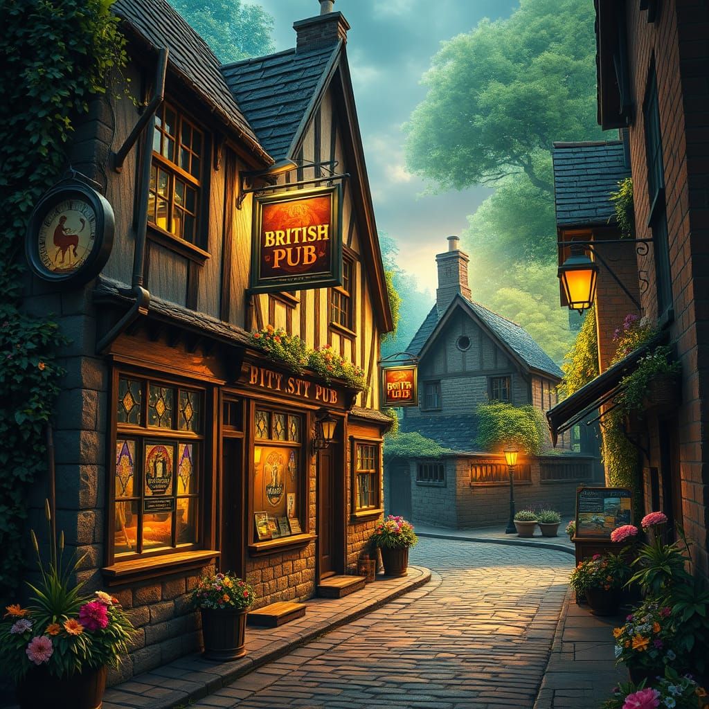 Vibrant British Pub at Heart of Idyllic Village