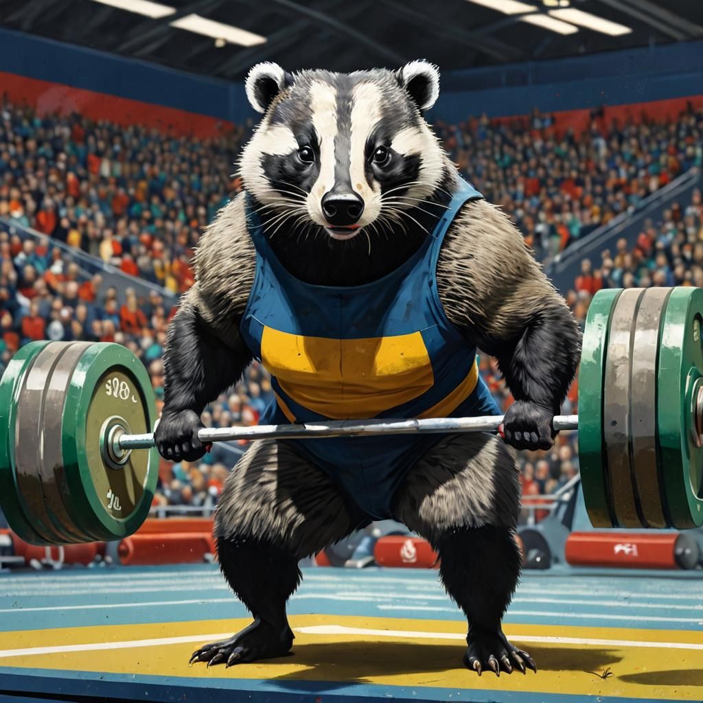 Abstract Olympic Badger Lifter in Vibrant Stadium