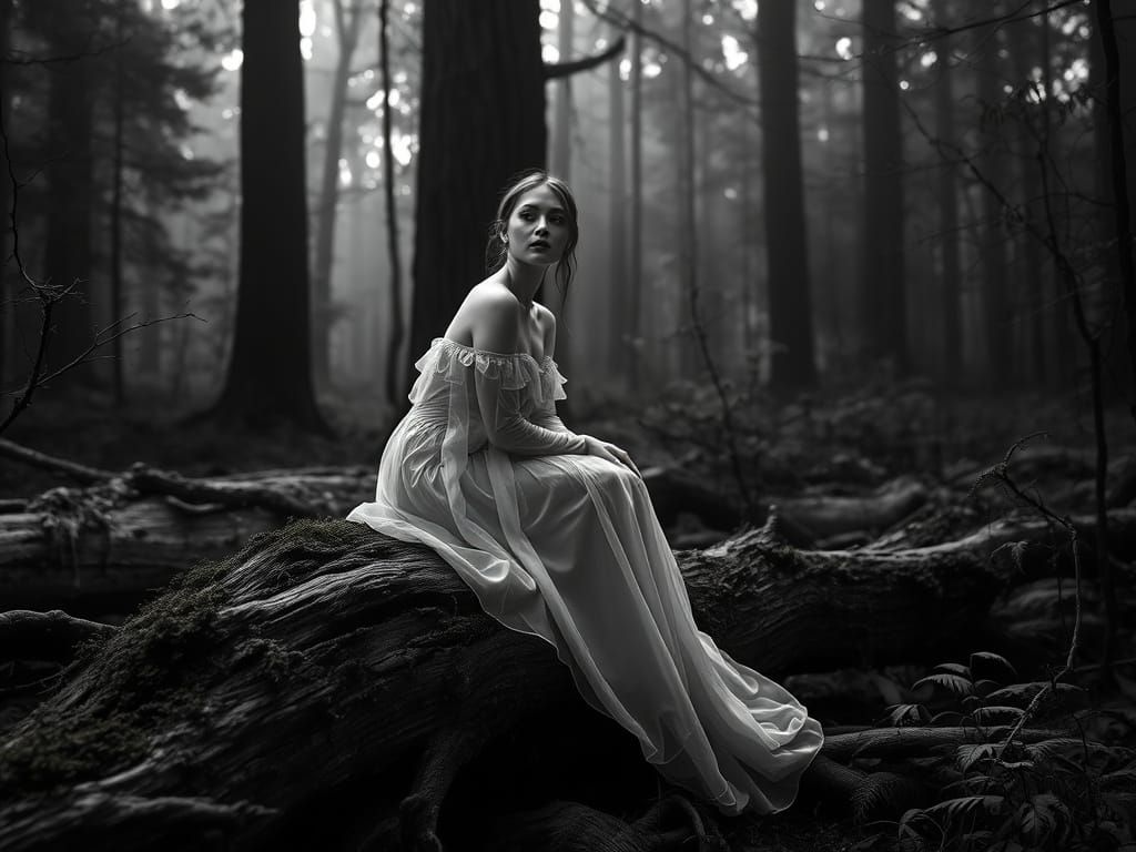 Ethereal Woman in the Forest