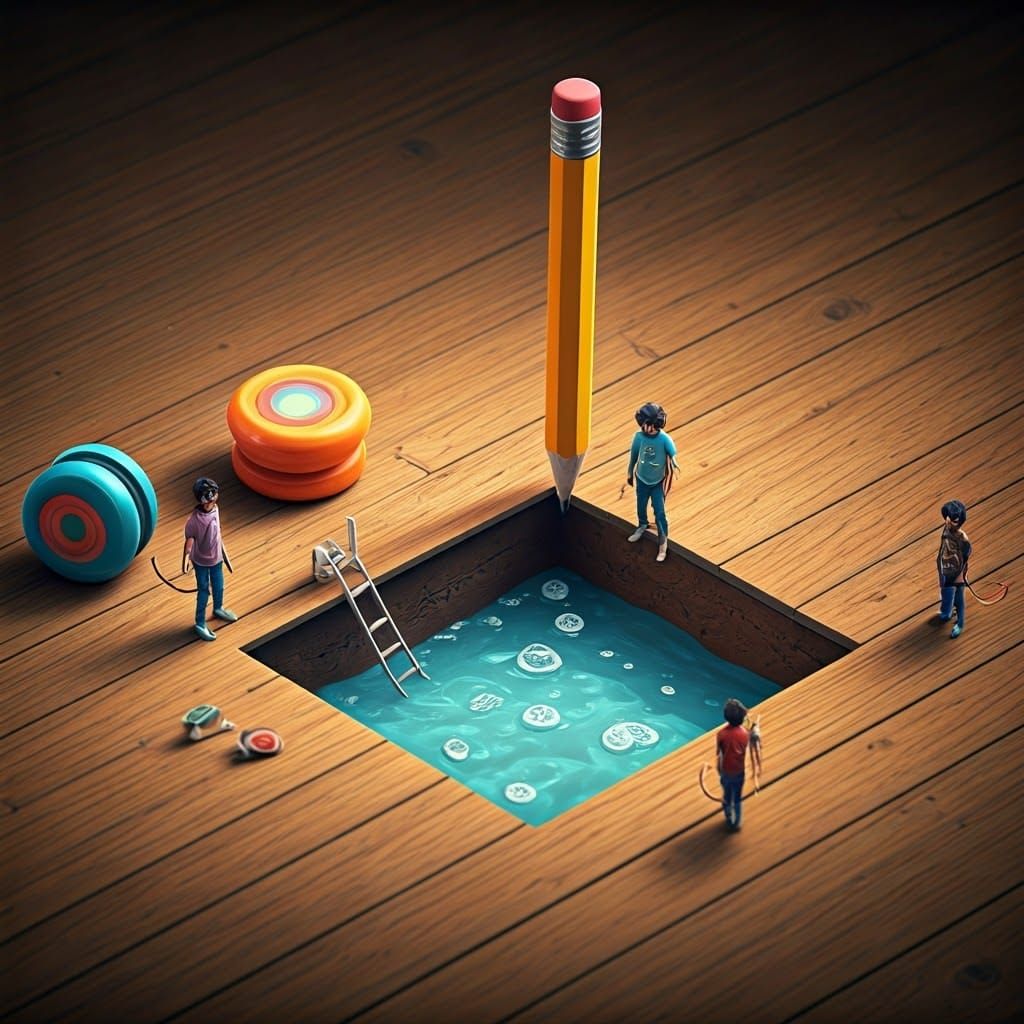 Whimsical Beings in Miniature World with Vibrant Colors and...