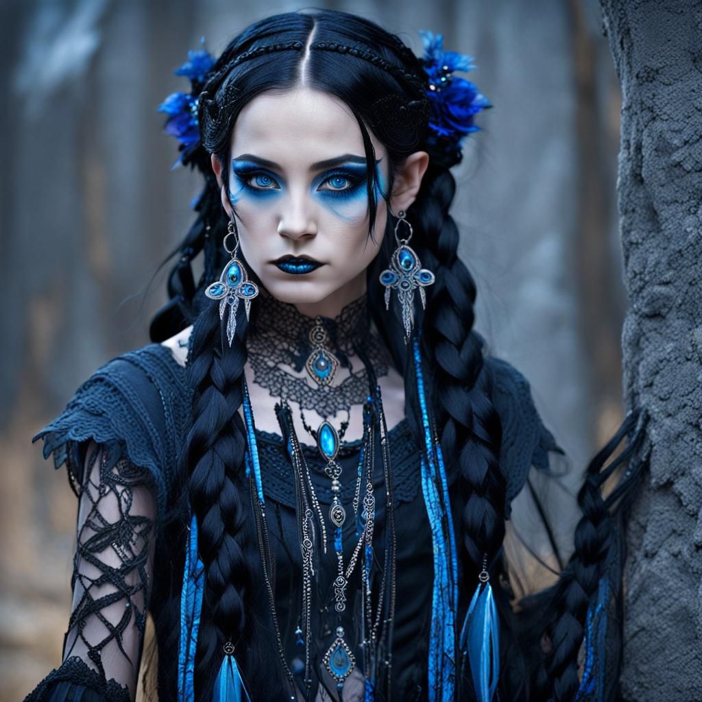 Ethereal Gothic Elf Maiden in Radiant Dark Fantasy Aesthetic