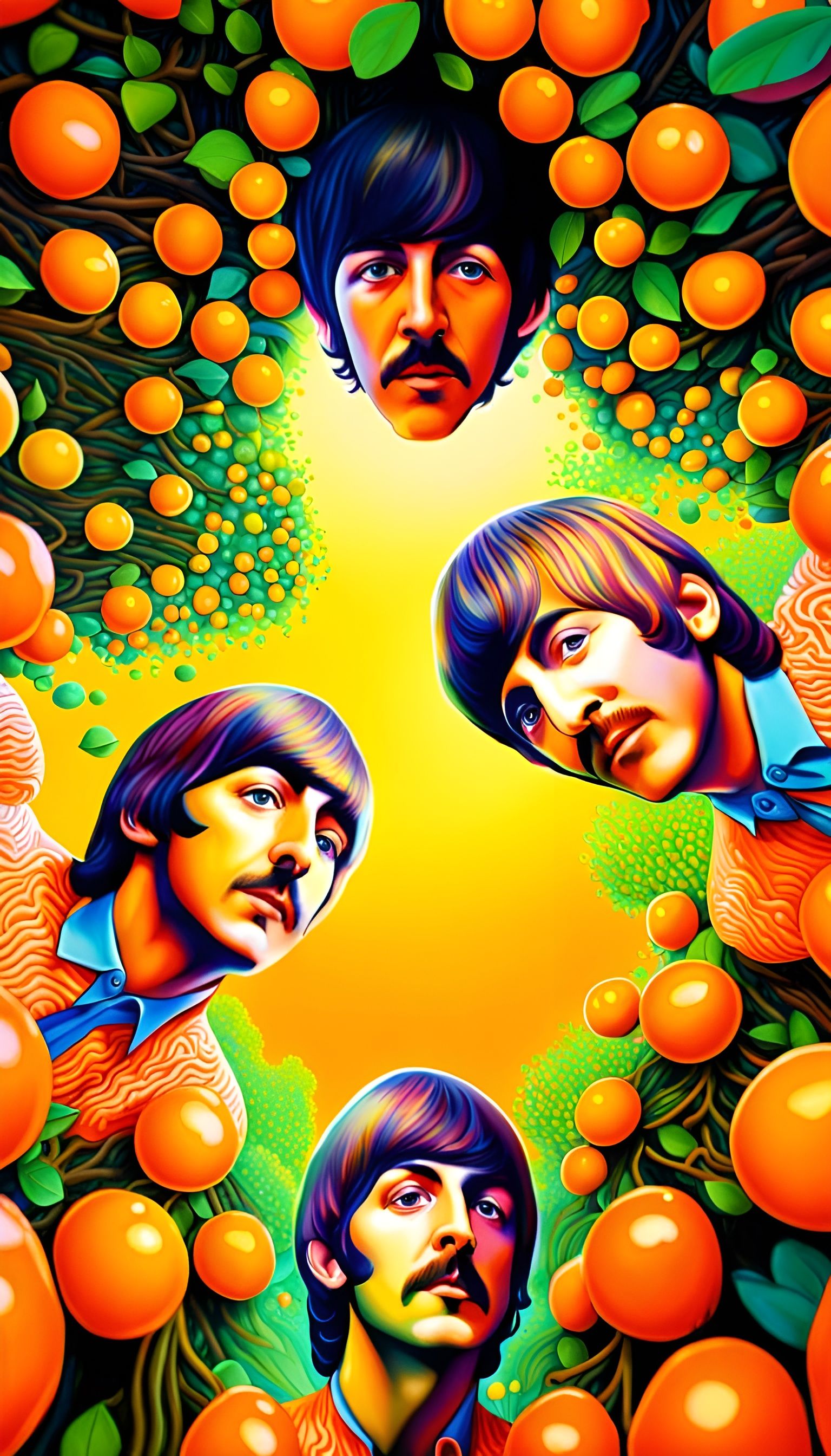 Vibrant Beatles in Tangerine Dreamscapes