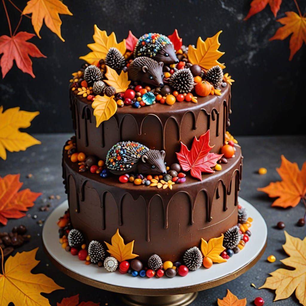 Stunning Autumn Cake with Jewel Decorations