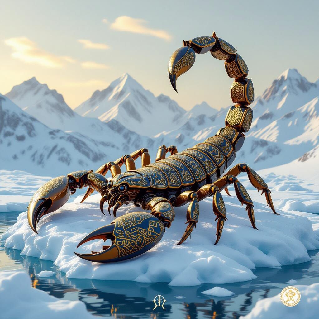 Colossal Scorpion Adorned with Islamic Art