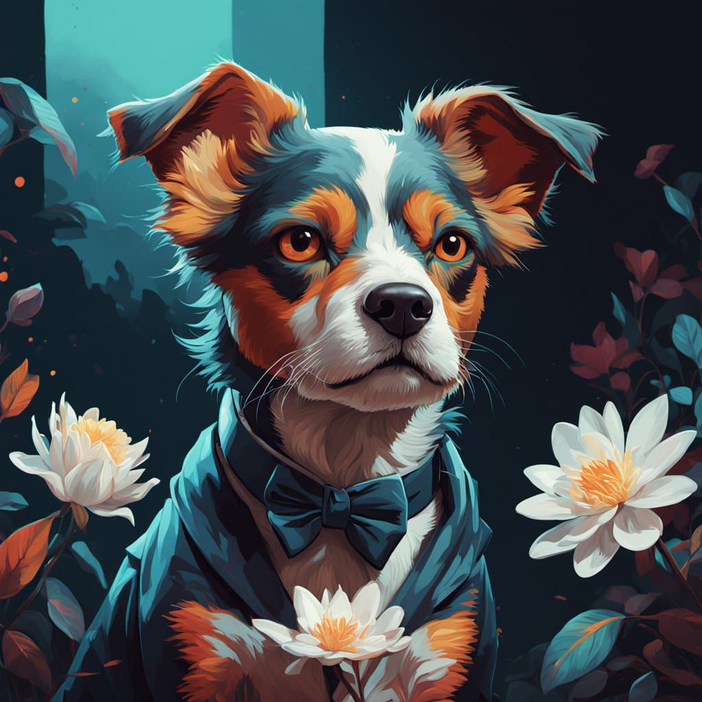 Stylish Dog in Elegant Tuxedo