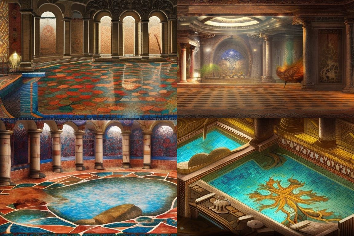 roman bathhouse mosaic floors