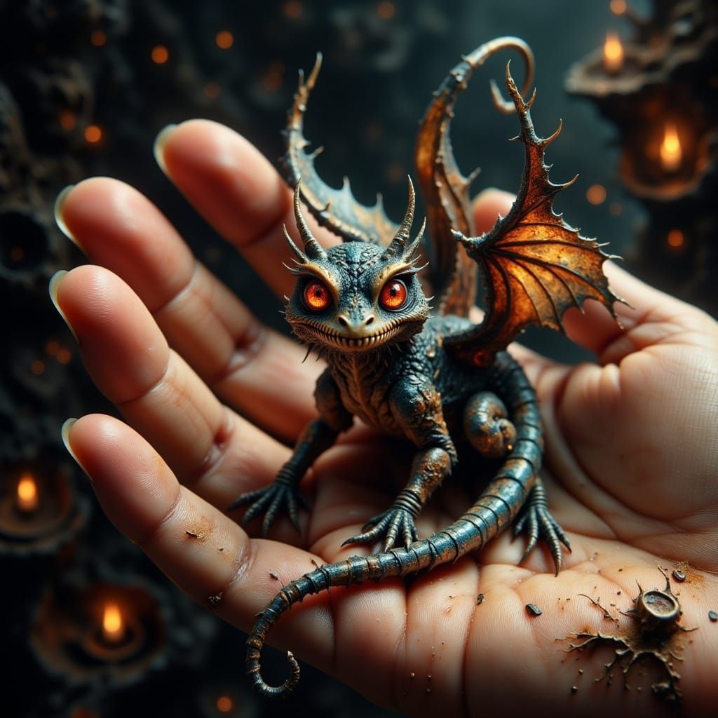 Surreal Mini Chupacabra, Puerto Rican Vampire Legend, in Hyp...