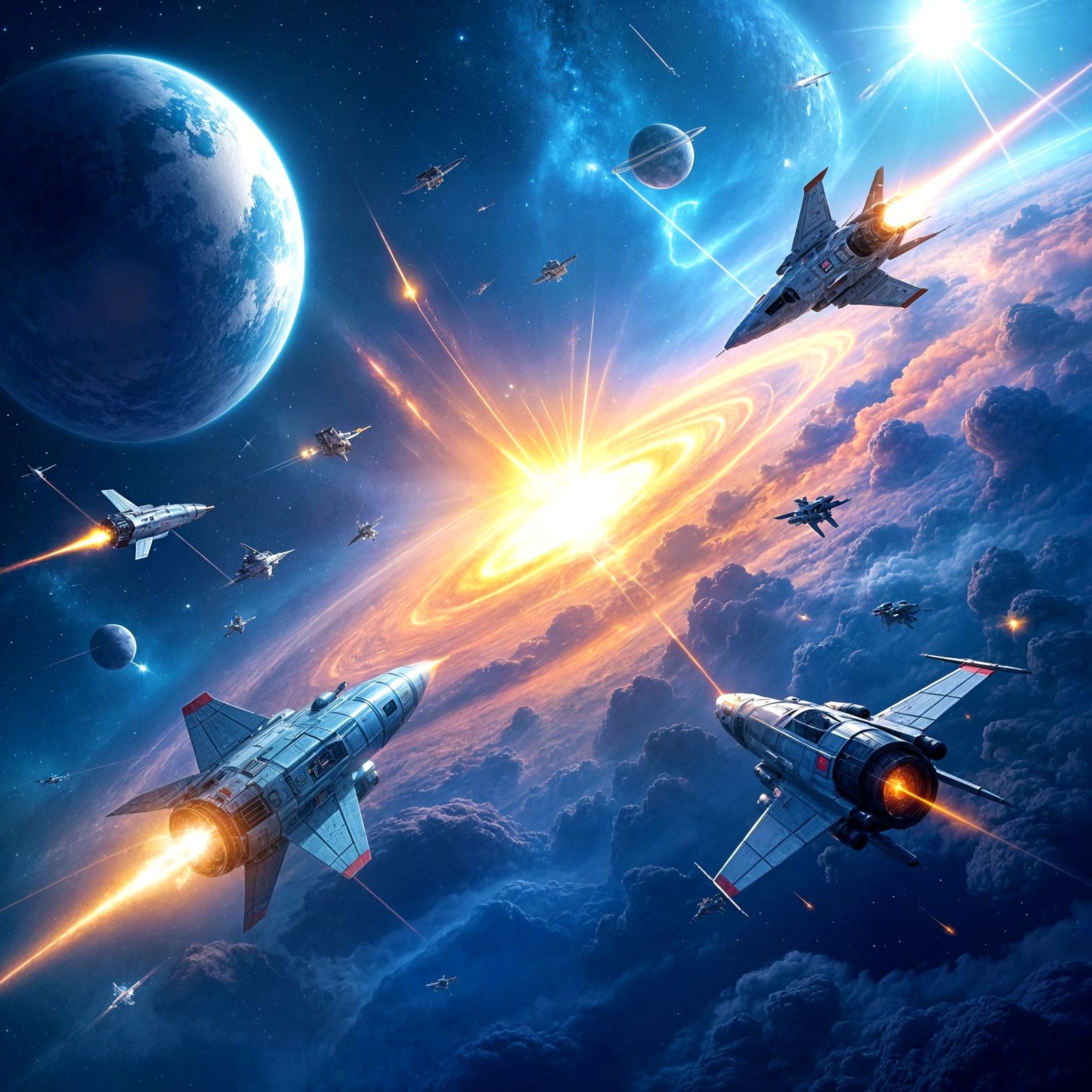 Epic Space Battle Among the Stars