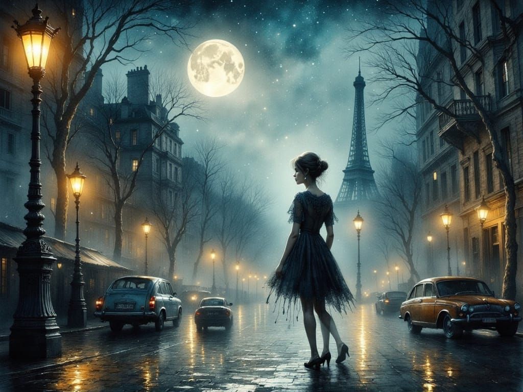 Woman Loses Herself in Paris, Surrealist Style