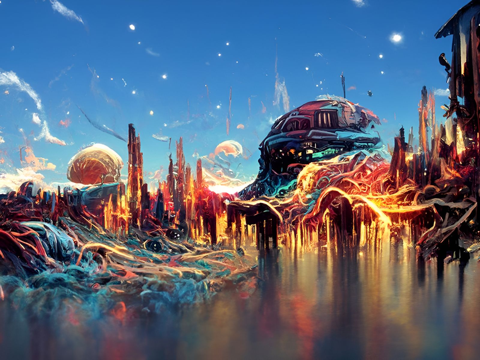 Vibrant Cosmic Landscape in Unreal Engine Style