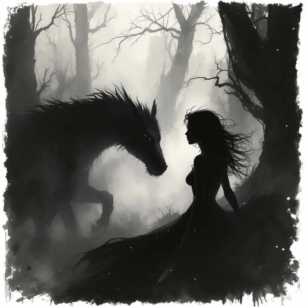 Atmospheric Graphic Tension in a Mysterious Scene