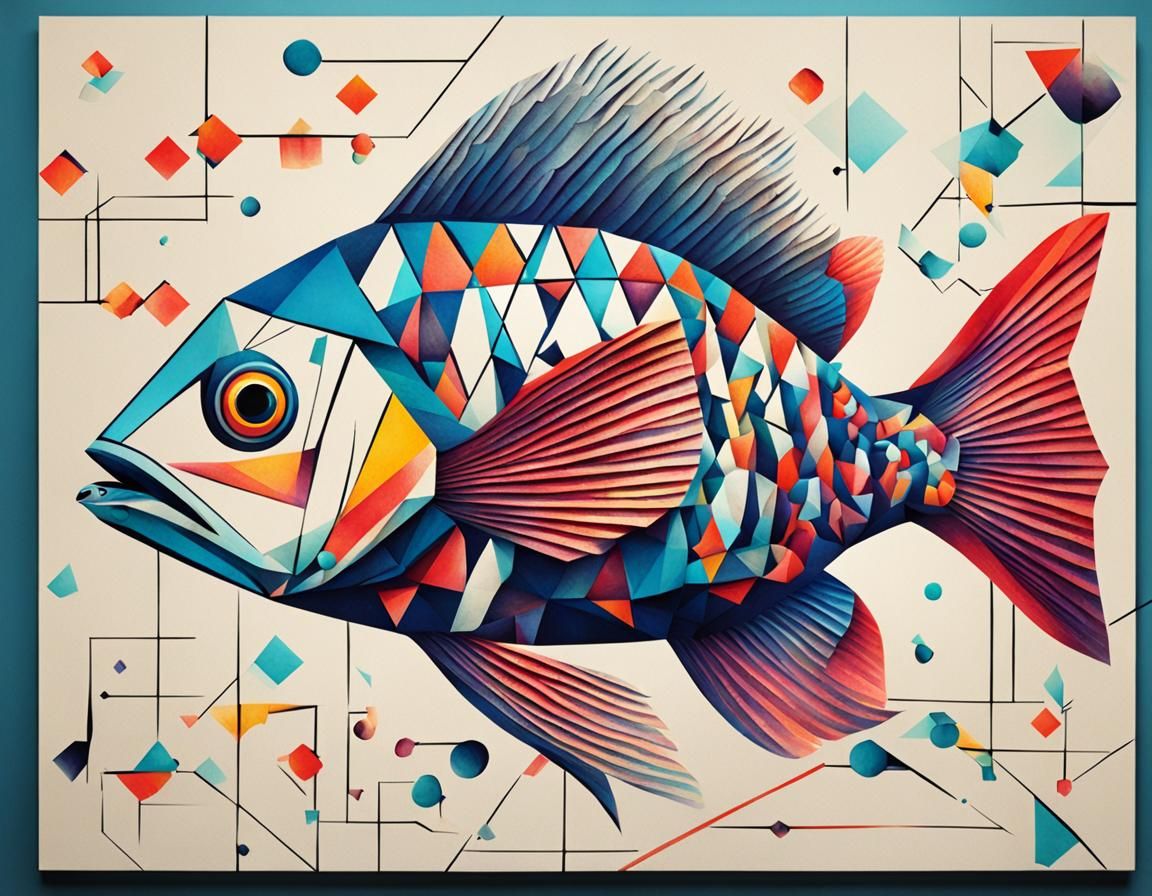 Surreal Fish Explodes into Geometric Patterns