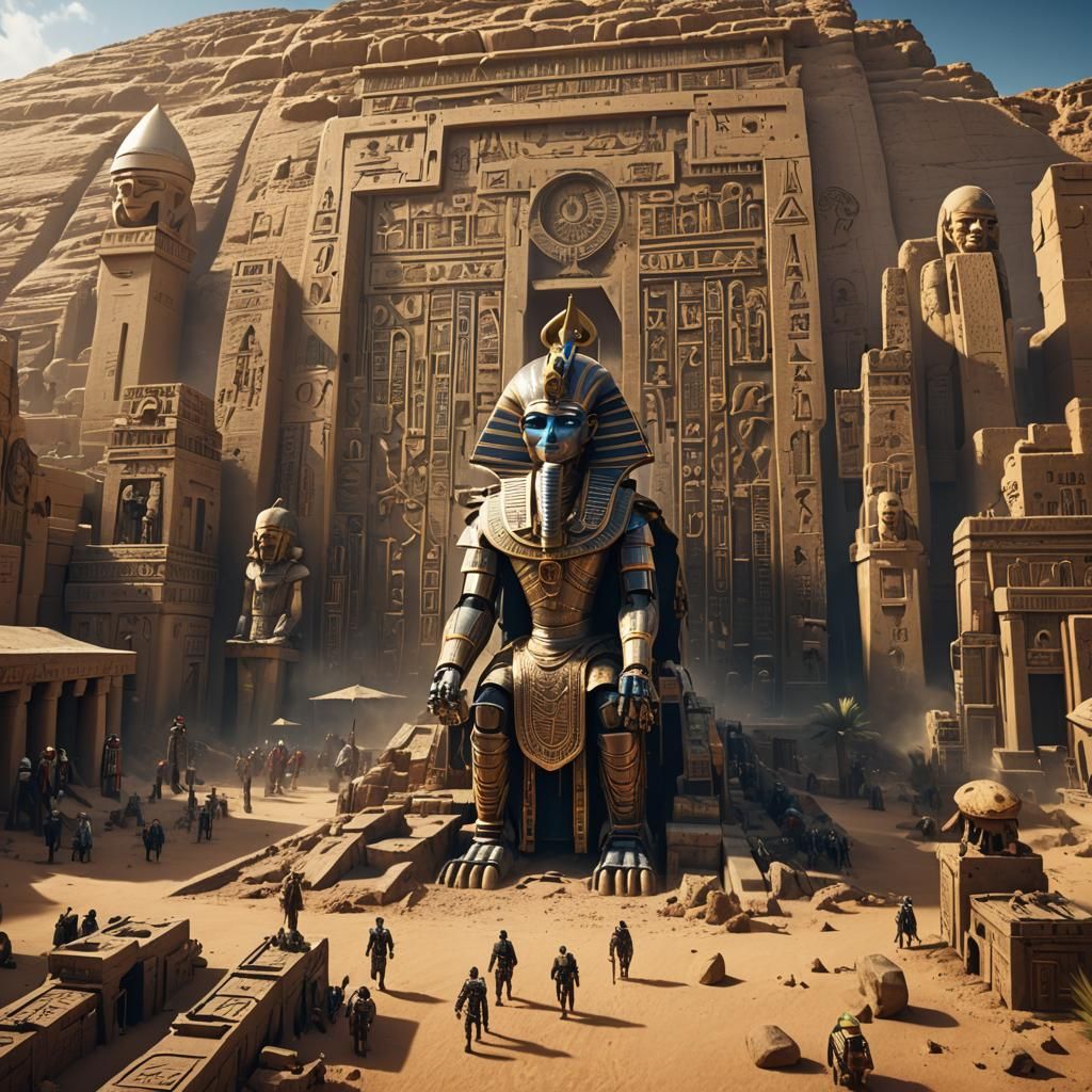 Egyptian Invasion in Futuristic AI Robot Culture