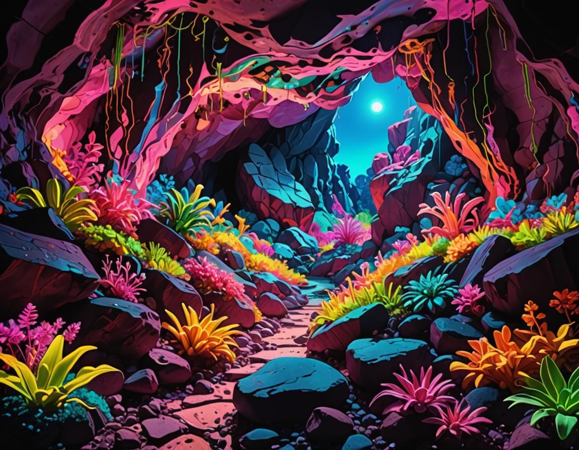 Ethereal Neon Dreamscape in Vibrant Colors