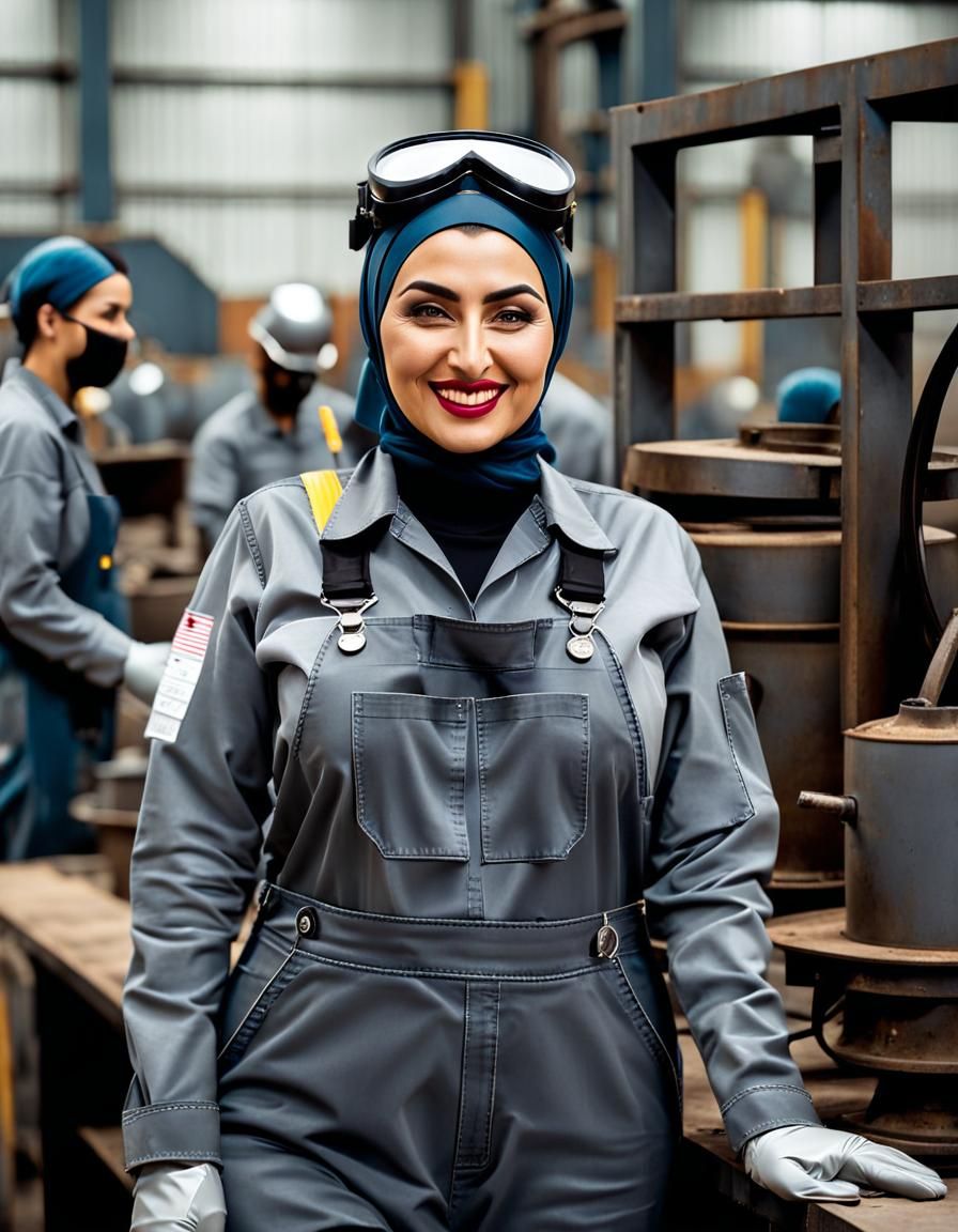 A Hijabi Steelworker Shines in a Middle Eastern Factory