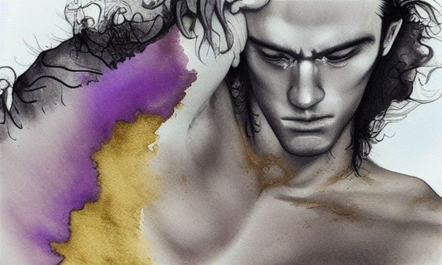 Elegant Bare Magpie in Sumi Ink and Wash