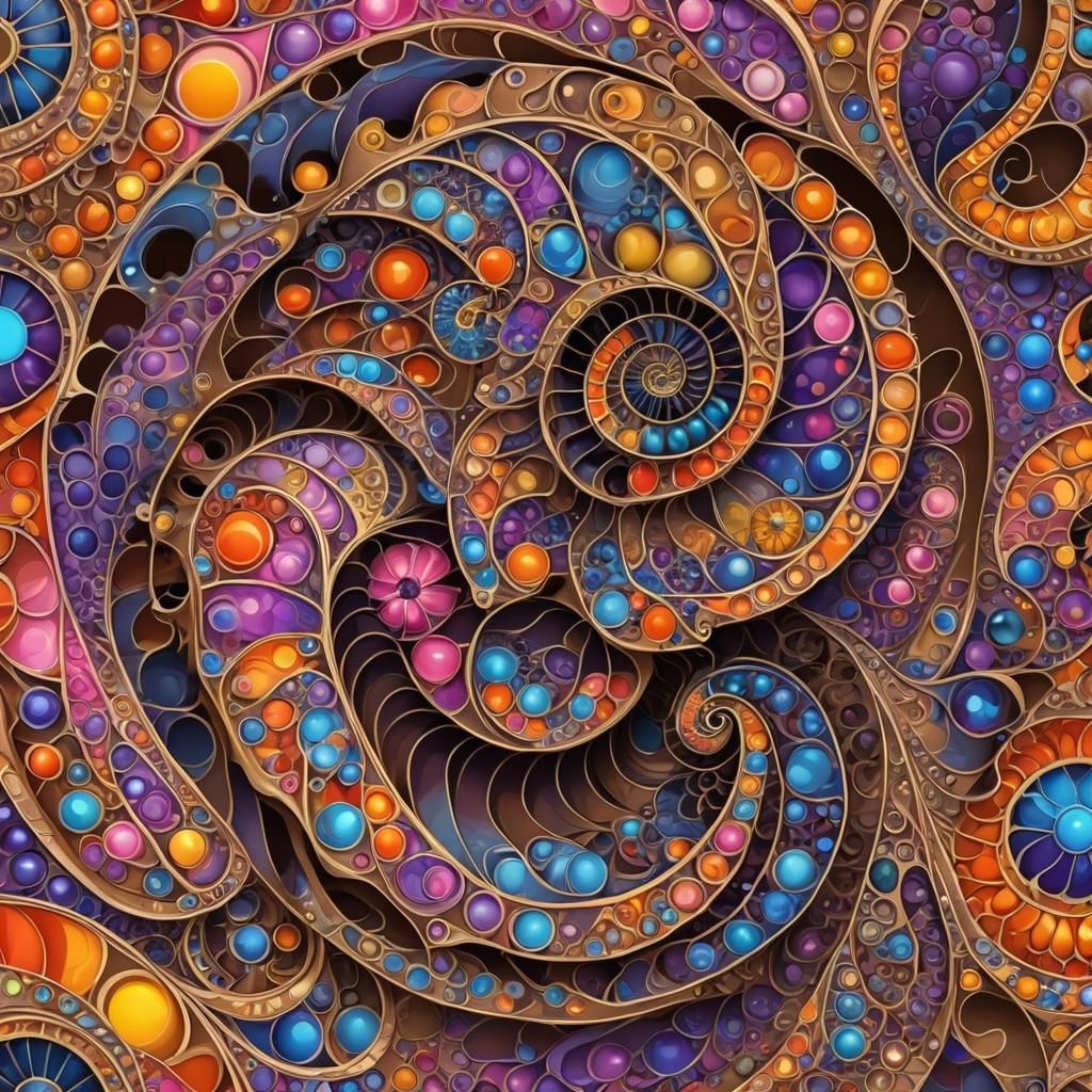 Glittering Brown Nautilus in Vibrant Rhinestones