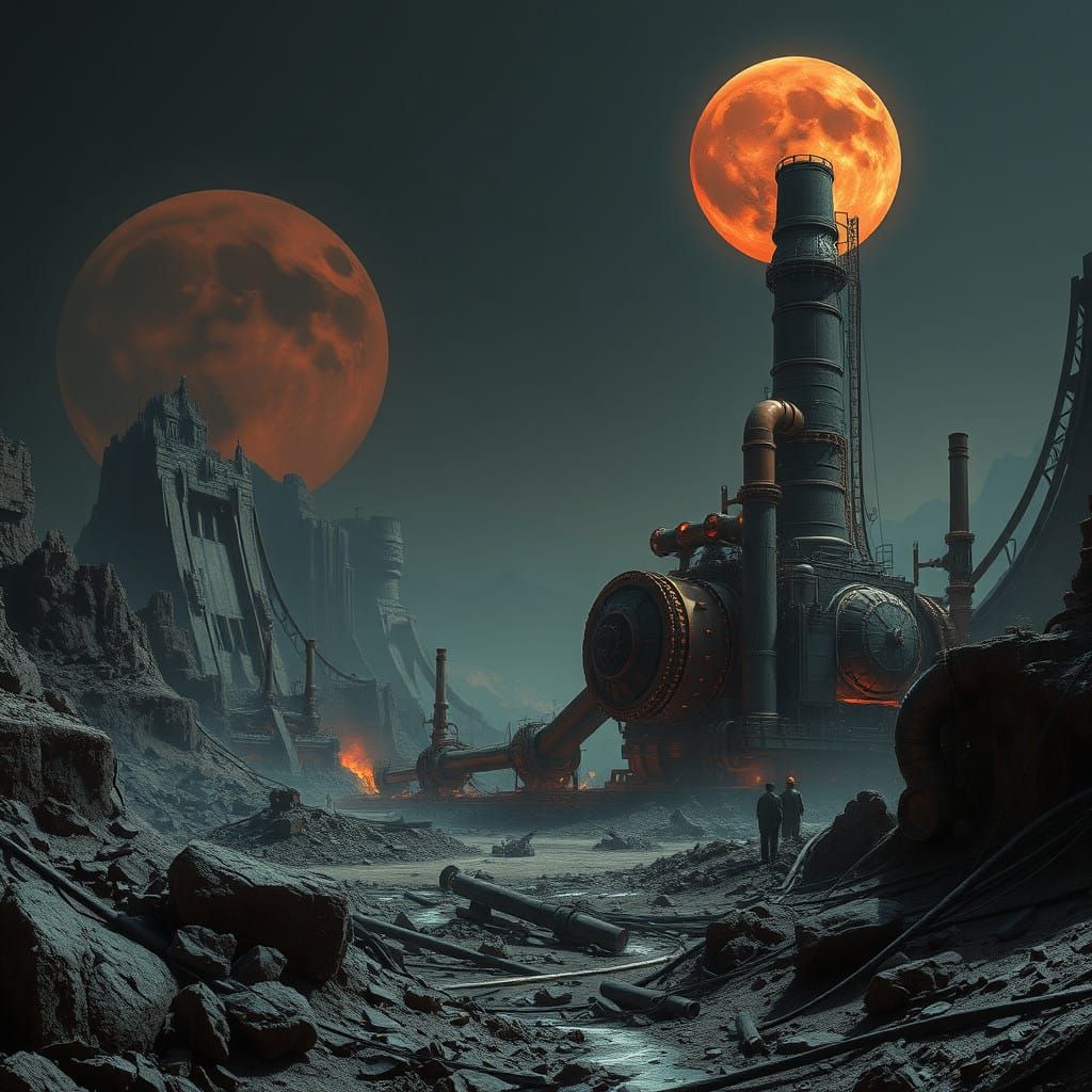 Forgotten Steel Titans on a Crimson World