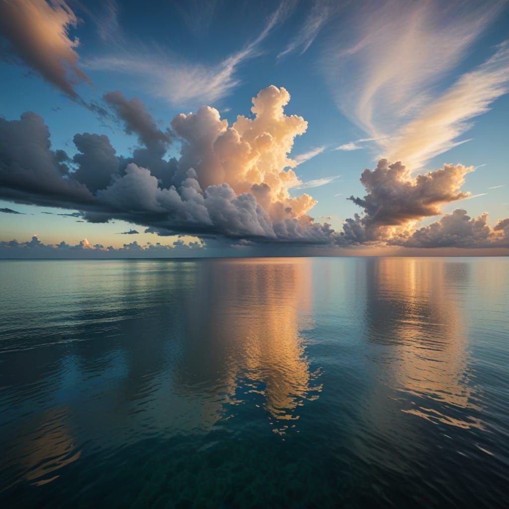 Dreamy Ocean Landscape with Rainbow