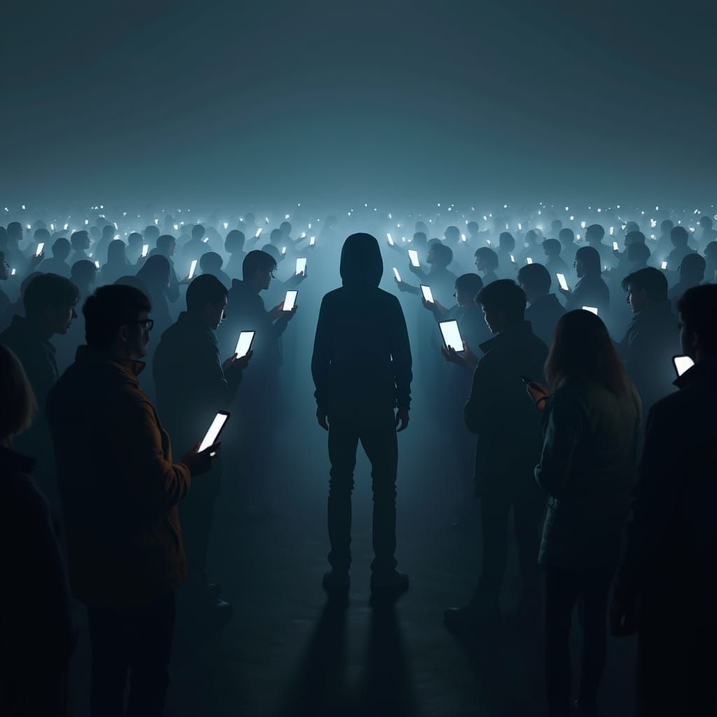 Digital Stoning: Vulnerable Figure in Harsh Smartphone Light