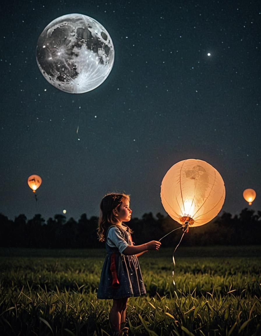 Child of Wonder Under the Glowing Moon
